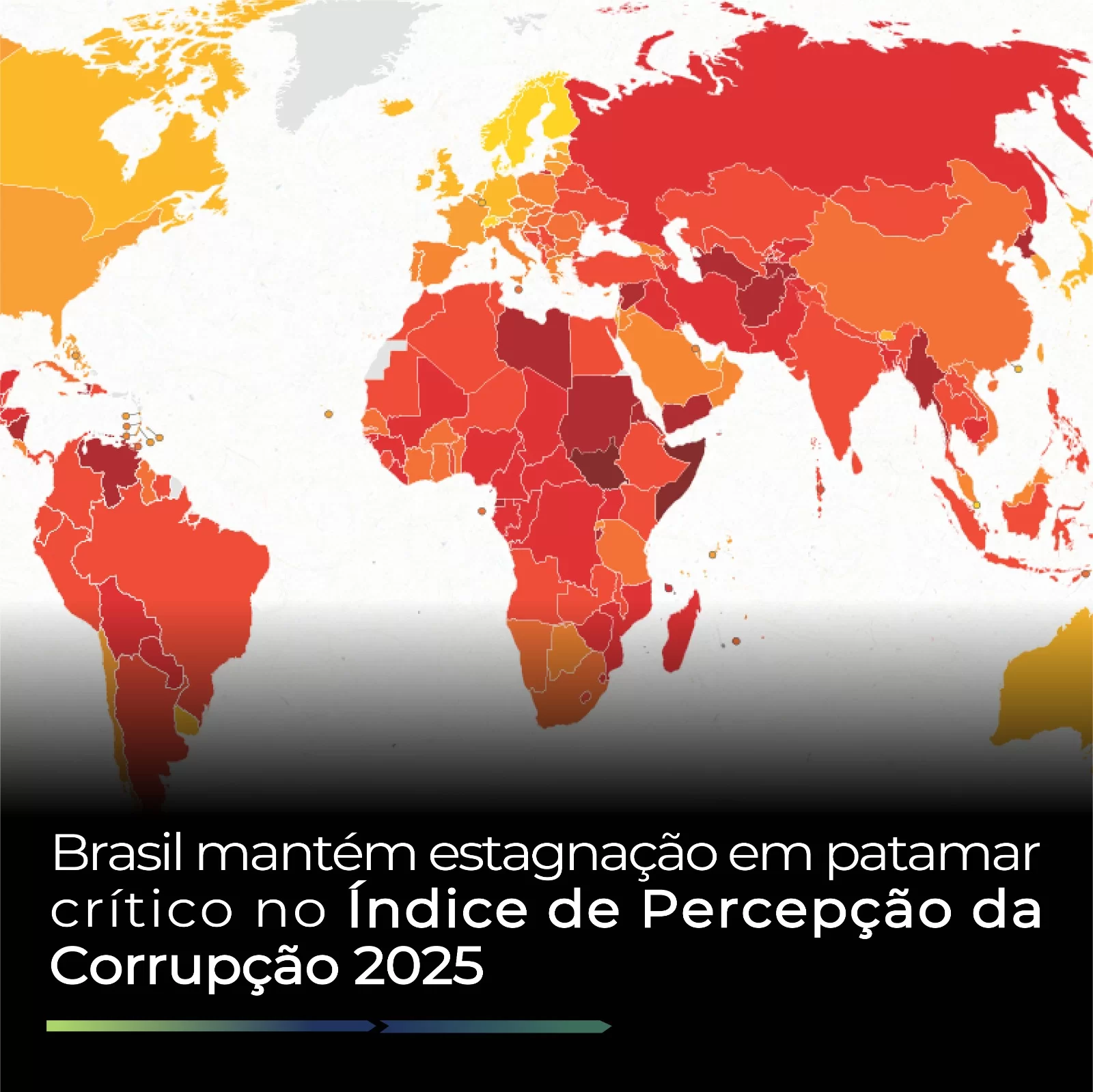 Brasil mantém estagnação em patamar crítico no Índice de Percepção da Corrupção 2025