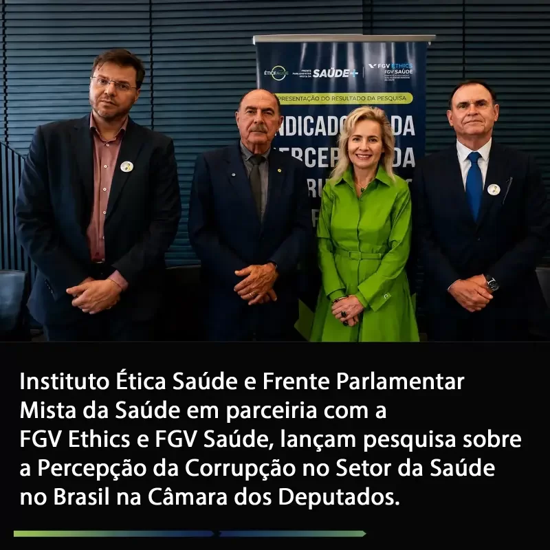 Frente Parlamentar Mista da Saúde recebe apresentação de pesquisa inédita sobre percepção da corrupção na saúde na Câmara dos Deputados
