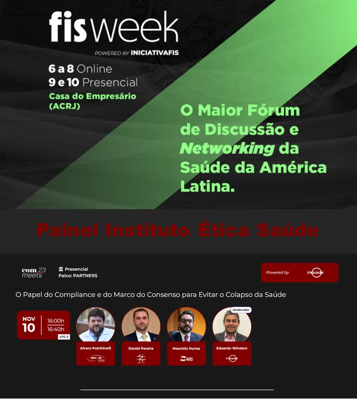 FIS WEEK 2023 terá painel sobre iniciativas para evitar o colapso da saúde,  promovido pelo IES