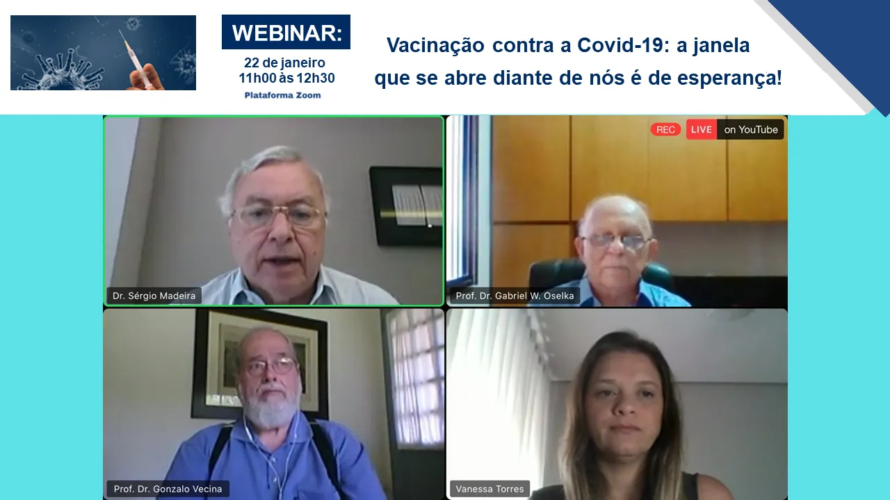 Webinar debate questões técnicas e dilemas éticos sobre a vacinação da COVID-19, com líderes nas áreas de imunização e saúde pública